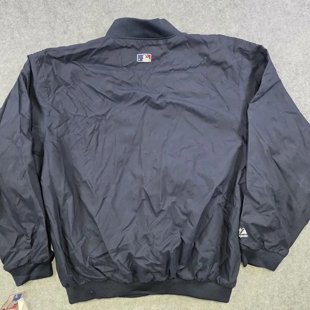 VTG New York Yankees Jacket Mens XL MLB‎ Baseball Pullover Windbreaker Majestic